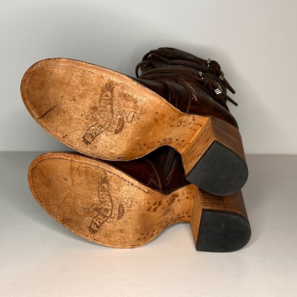 Freebird by Steven Baker Brown Leather side Zip Ankle Boots Women Size 10 - Picture 7 of 8